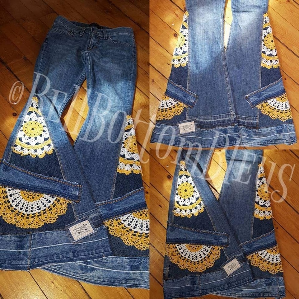 Sunshine Daydream Patchwork Jeans Bell Bottoms